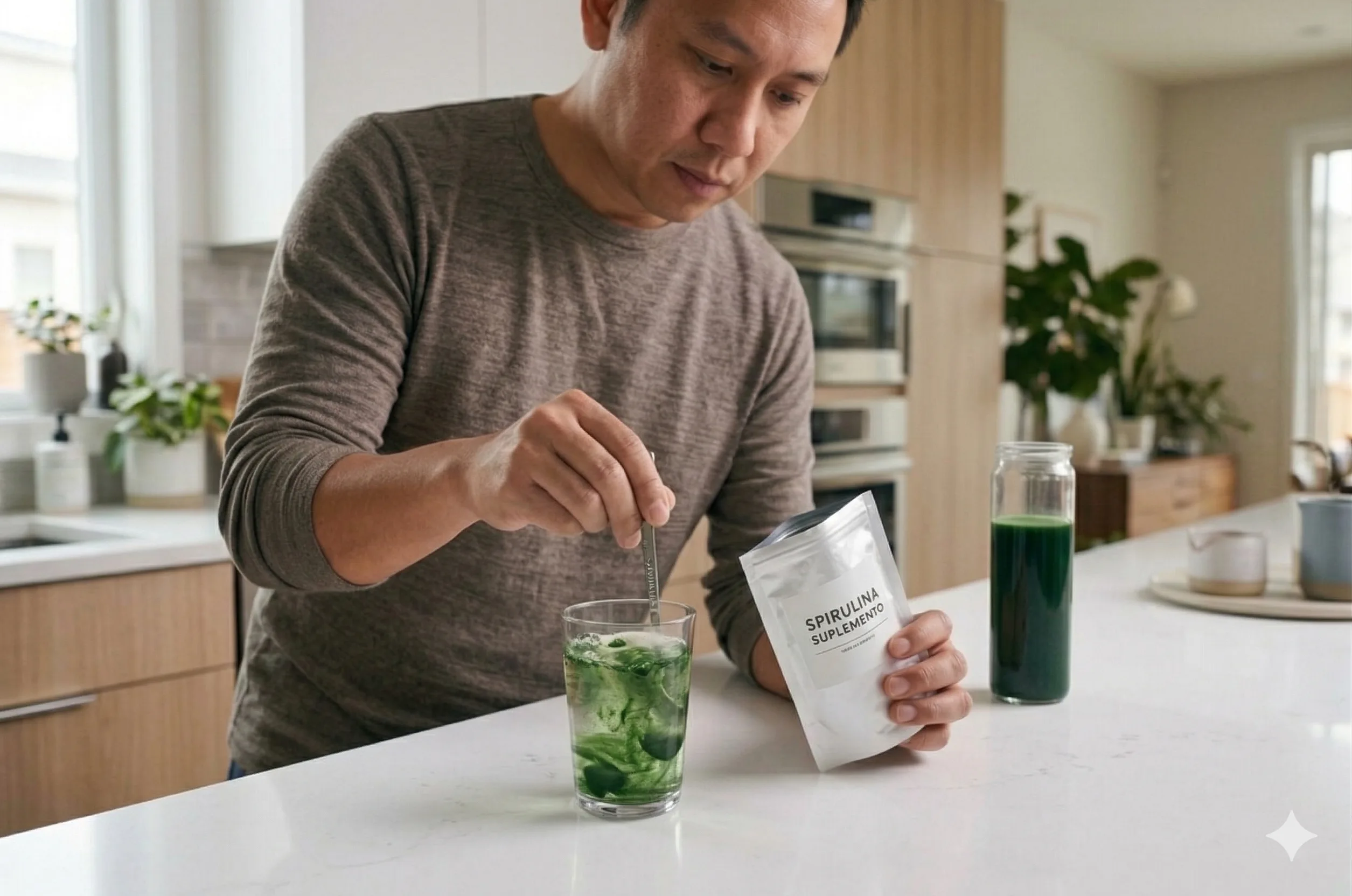 Espirulina Neka mezclada con jugo natural